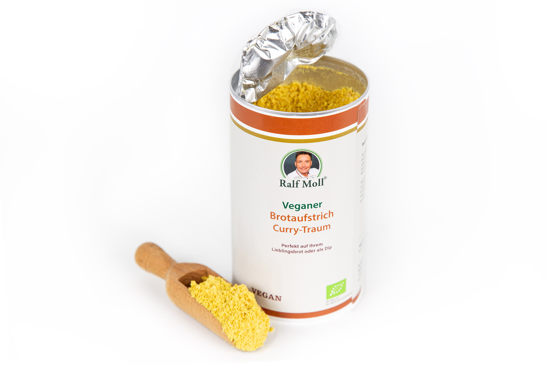 Bio-Brotaufstrich Curry-Traum, 250 g Pulver in der Dose, vegan