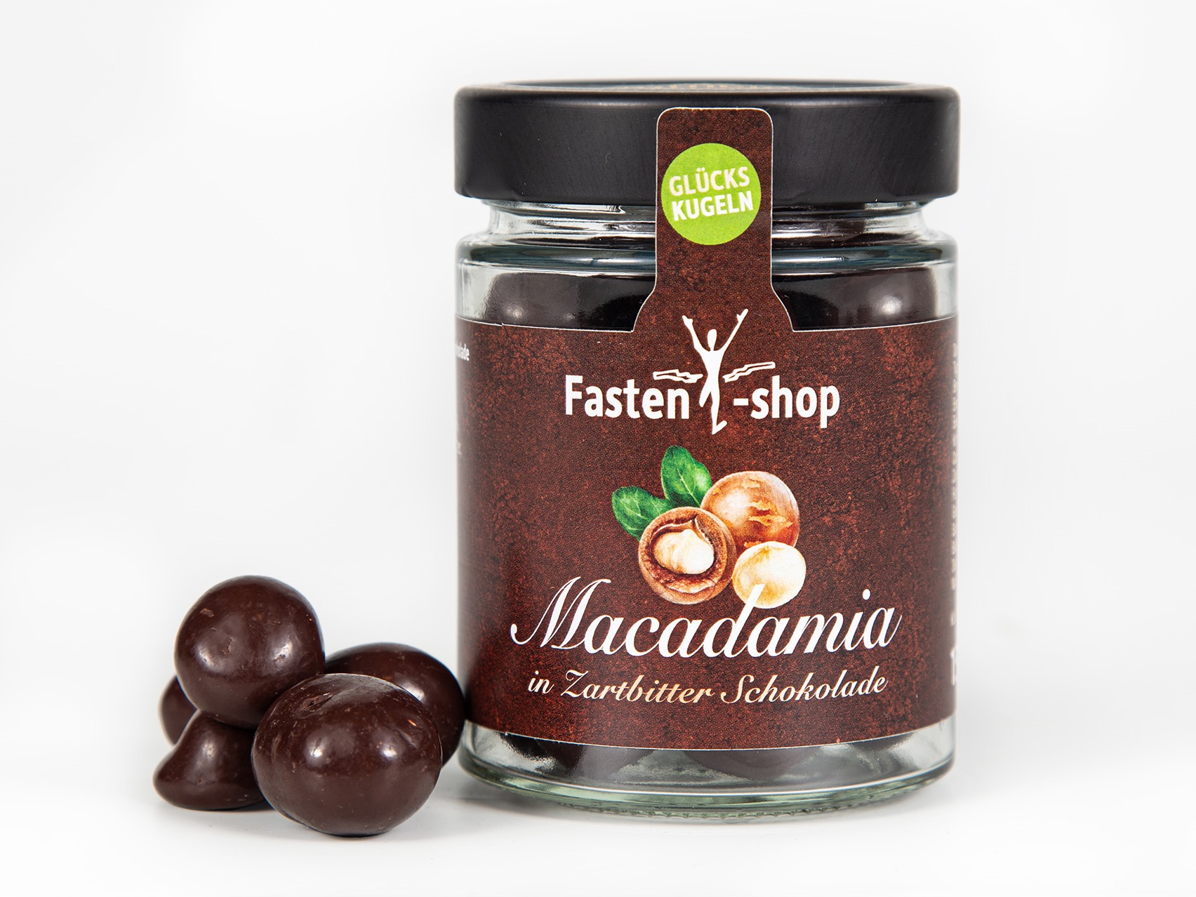 Macadamia-Zartbitter-Glückskugeln, 150 g