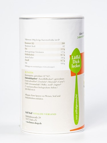Karotten Traum - die cremige basische Bio-Fastenbrühe von Ralf Moll | 250 g Pulver