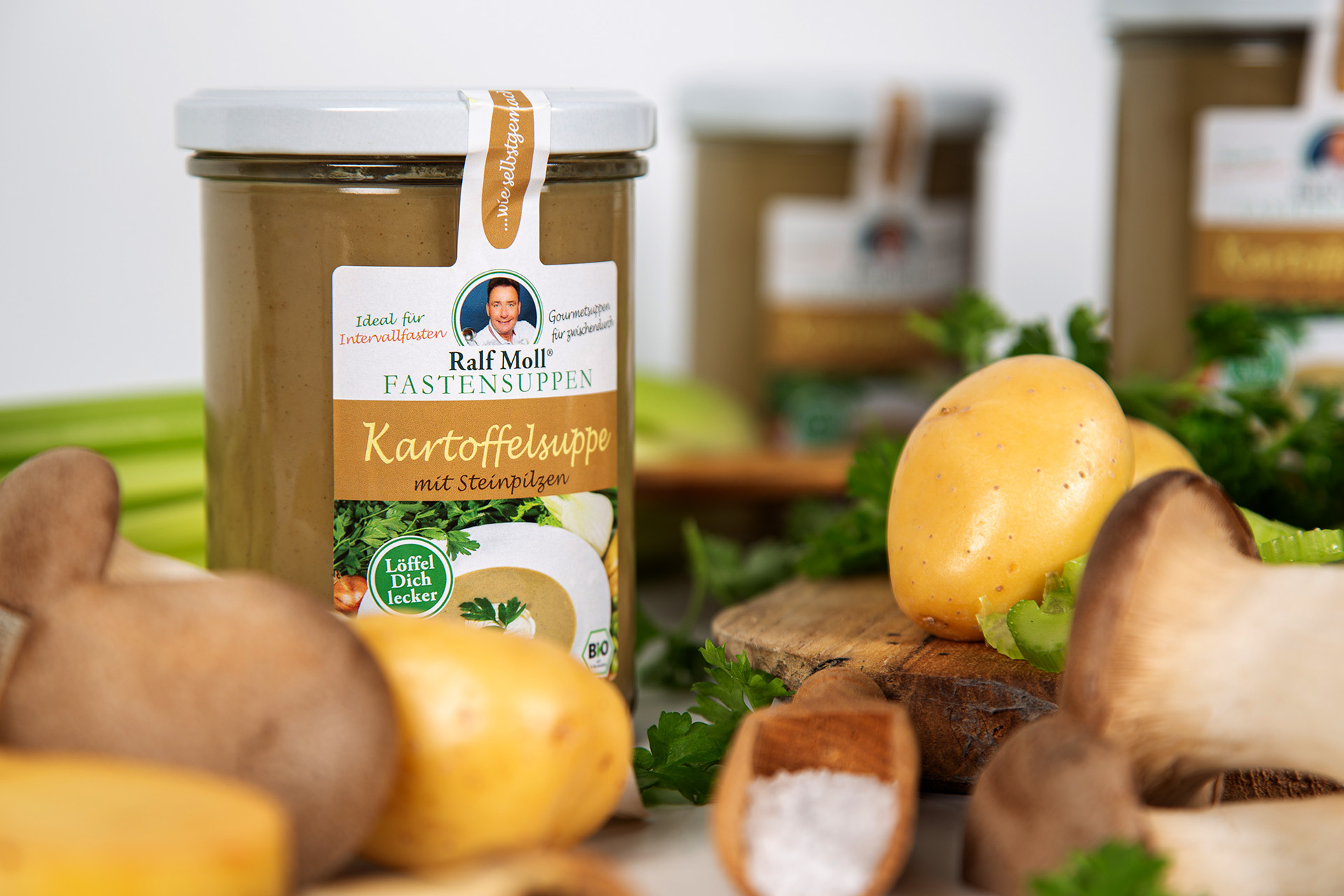 Fastensuppe Bio-Kartoffelsuppe mit Steinpilzen, 380 ml im Glas