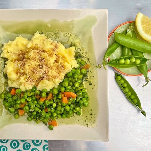 Kartoffel-Stampf mit Erbsen-Salsa