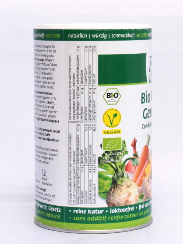 Pfiffikus / Bio-Gourmet-Streuwürze / Gemüsebrühe, 250 g Streuer