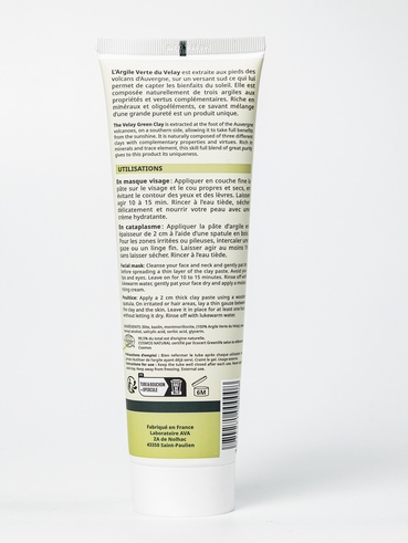 Grüne Tonerde von L'Argile verte du Velay, 400 g Tube