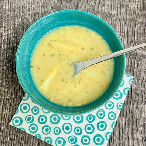 Spargelcreme mit Mandel Fastenbrühe