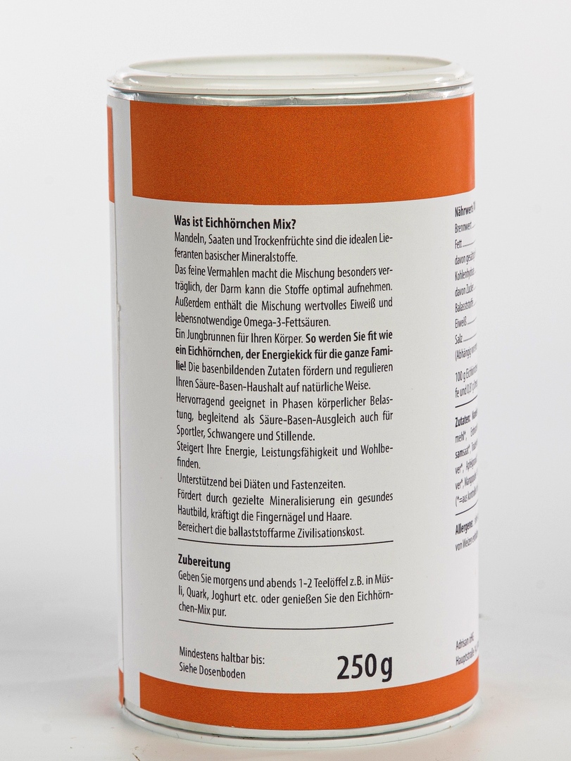 Bio-Eichhörnchen Mix, 250 g Dose