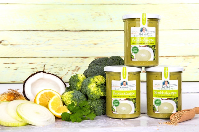 Fastensuppe Bio-Brokkolisuppe mit Kokosmilch und Sesam, 380 ml im Glas