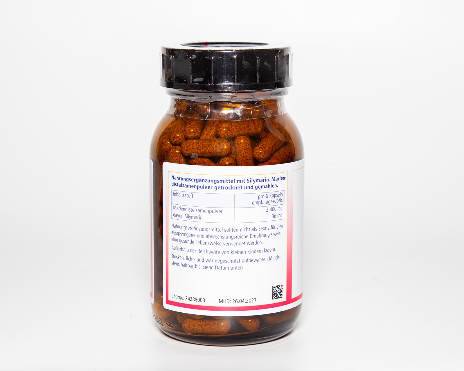 Mariendistelsamen, 100 g, 200 Kapseln