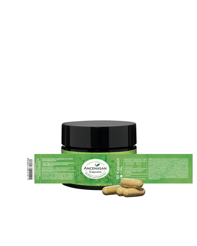 Ancenasan herbal mit 49 Bitterkräuter, Gewürze, Cholin & Polyphenole, 60 Kapseln, 30 g
