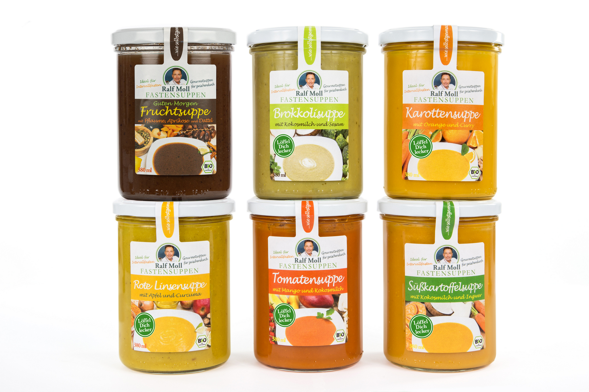 Aktion: 6 x Bio-Fastensuppen im 380 ml Glas - Löffel Dich lecker