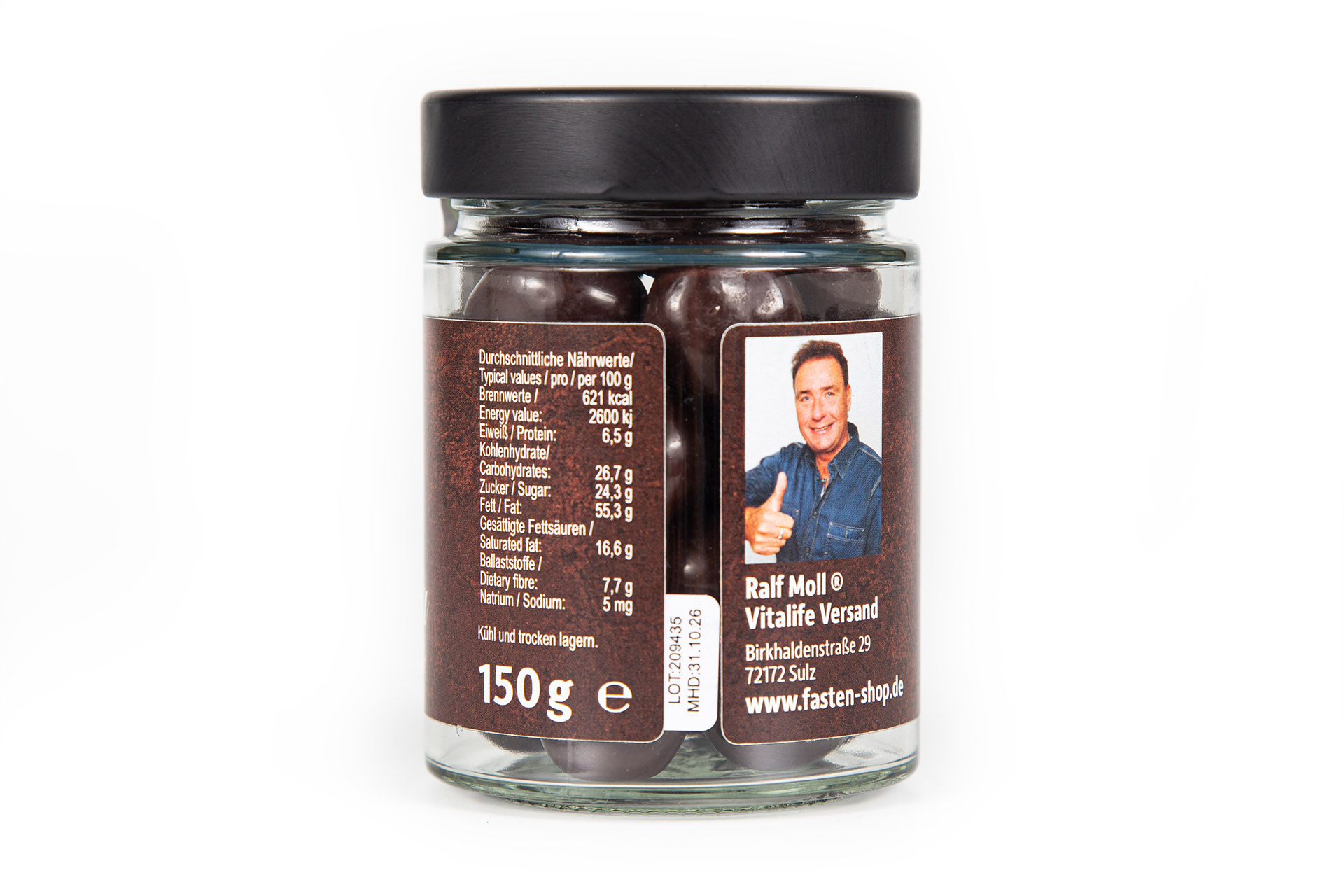 Macadamia-Zartbitter-Glückskugeln, 150 g