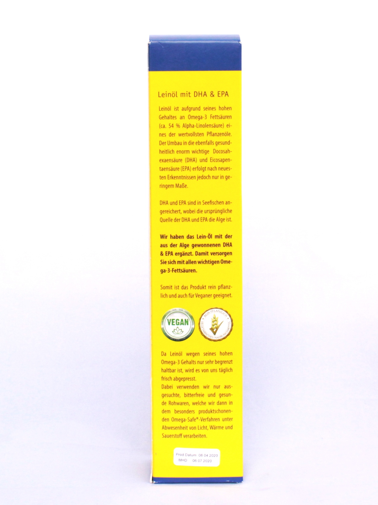 Bio Leinöl mit DHA und EPA, 250 ml natives Speiseöl aus 1. Kaltpressung