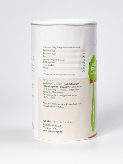 Mandel Power - die cremige basische Bio-Fastenbrühe von Ralf Moll | 250 g Pulver