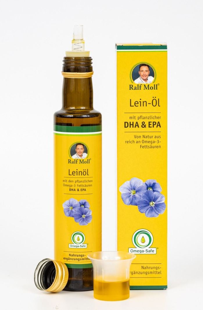 Bio Leinöl mit DHA und EPA, 250 ml natives Speiseöl aus 1. Kaltpressung