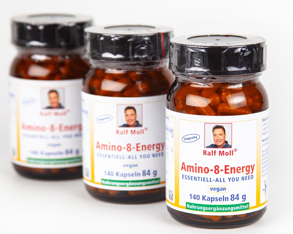 Amino-8-Energy - alle essentiellen Aminosäuren, 140 vegane Kapseln, 84 g