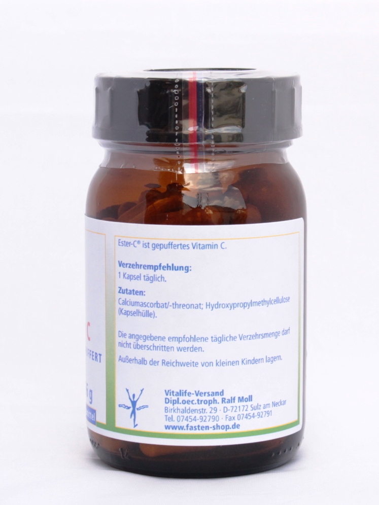 Vitamin C als Calciumascorbat, Ester-C gepuffert, 110 vegane Kapseln, 66 g