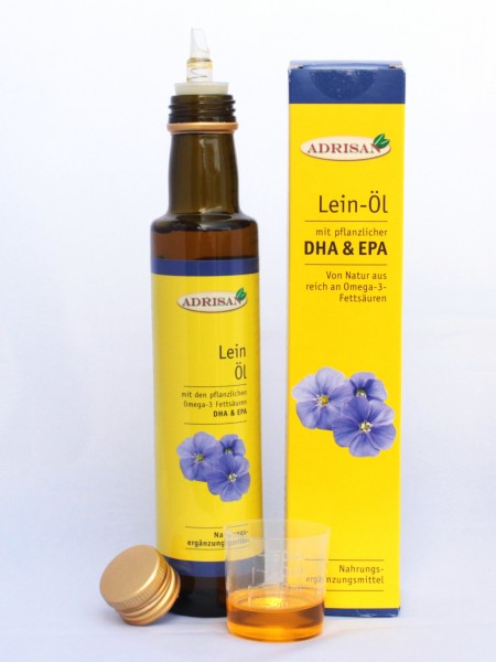 Leinöl (Bio) mit DHA + EPA, 250 ml natives Speiseöl aus 1. Kaltpressung